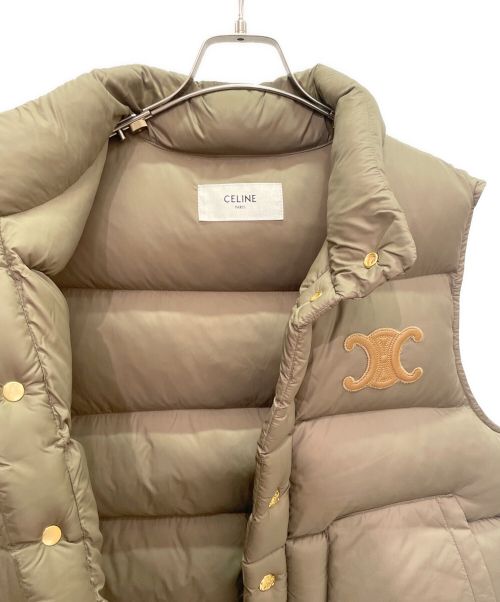 CELINE（セリーヌ）CELINE (セリーヌ) トリオンフ キルティング ベスト カーキ サイズ:38の古着・服飾アイテム