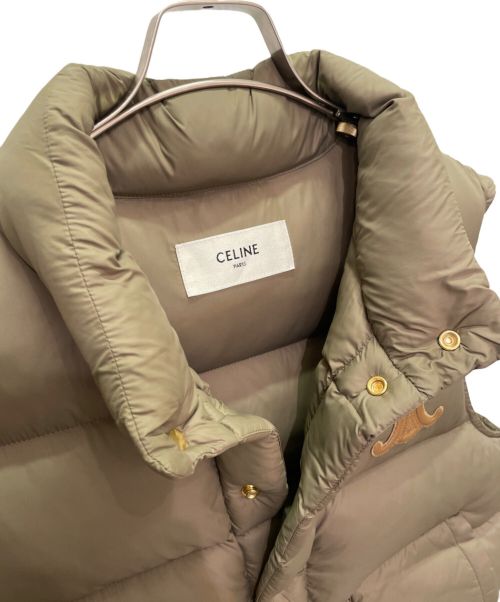 CELINE（セリーヌ）CELINE (セリーヌ) トリオンフ キルティング ベスト カーキ サイズ:38の古着・服飾アイテム