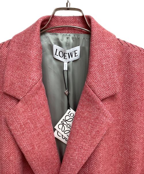 LOEWE（ロエベ）LOEWE (ロエベ) Denim Belted-Waist Coat（デニムベルテッドウエストコート） ピンク×インディゴ サイズ:SIZE50の古着・服飾アイテム