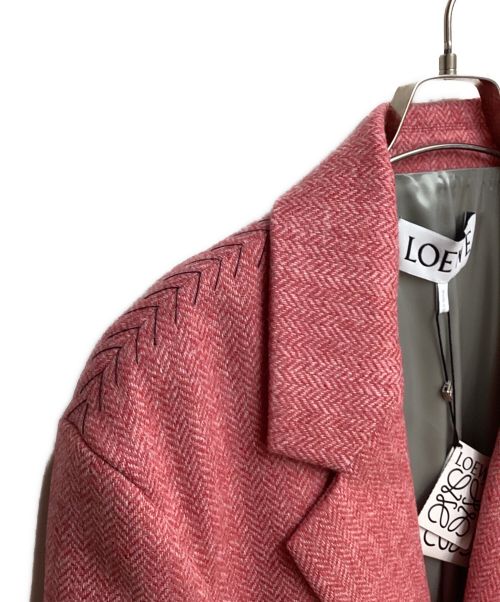 LOEWE（ロエベ）LOEWE (ロエベ) Denim Belted-Waist Coat（デニムベルテッドウエストコート） ピンク×インディゴ サイズ:SIZE50の古着・服飾アイテム