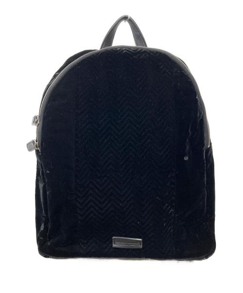 GIORGIO ARMANI（ジョルジョアルマーニ）GIORGIO ARMANI (ジョルジョアルマーニ) ベロアリュック ブラックの古着・服飾アイテム