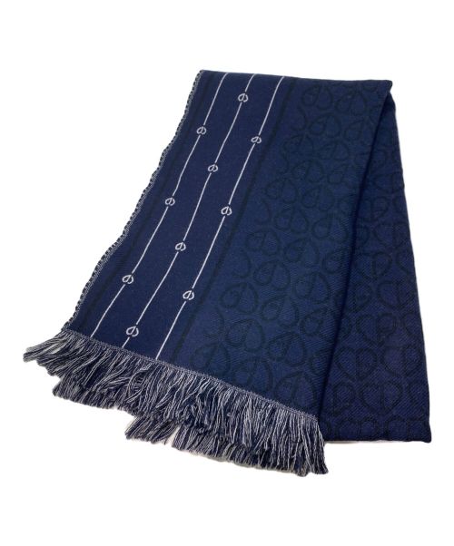 Christian Dior（クリスチャン ディオール）Christian Dior (クリスチャン ディオール) Heart motif scarf（ハートモチーフスカーフ） ネイビーの古着・服飾アイテム