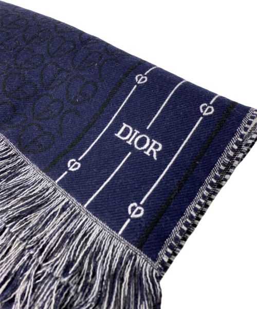 Christian Dior（クリスチャン ディオール）Christian Dior (クリスチャン ディオール) Heart motif scarf（ハートモチーフスカーフ） ネイビーの古着・服飾アイテム