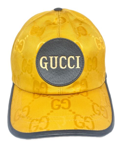GUCCI（グッチ）GUCCI (グッチ) Off The Grid GGナイロン ベースボールキャップ イエロー サイズ:Lの古着・服飾アイテム