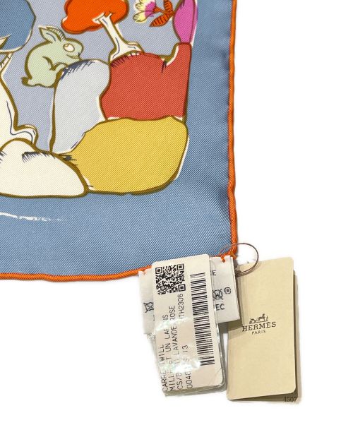 HERMES（エルメス）HERMES (エルメス) カレ 90 Mille et Un Lapins 千と一羽のうさぎ スカイブルー サイズ:90×90 未使用品の古着・服飾アイテム