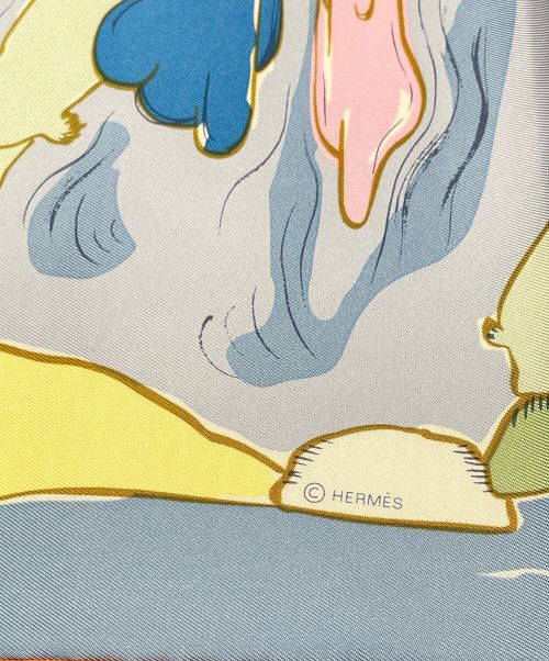 HERMES（エルメス）HERMES (エルメス) カレ 90 Mille et Un Lapins 千と一羽のうさぎ スカイブルー サイズ:90×90 未使用品の古着・服飾アイテム