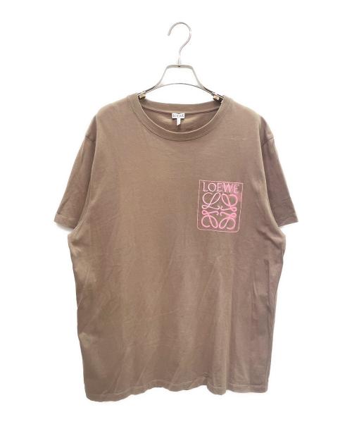 LOEWE（ロエベ）LOEWE (ロエベ) アナグラム フェイクポケット Tシャツ ブラウン サイズ:XLの古着・服飾アイテム