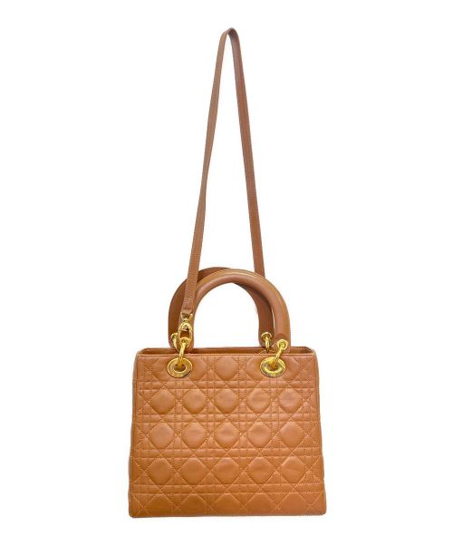 Christian Dior（クリスチャン ディオール）Christian Dior (クリスチャン ディオール) Lady Dior medium/レディディオール ミディアム ブラウン サイズ:ミディアム/mediumの古着・服飾アイテム