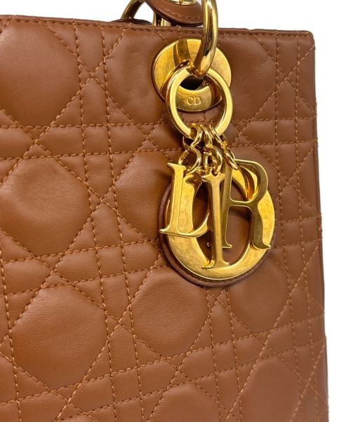 Christian Dior（クリスチャン ディオール）Christian Dior (クリスチャン ディオール) Lady Dior medium/レディディオール ミディアム ブラウン サイズ:ミディアム/mediumの古着・服飾アイテム