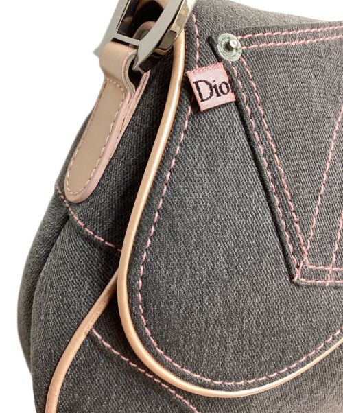 Christian Dior（クリスチャン ディオール）Christian Dior (クリスチャン ディオール) 2000 デニムサドルショルダーバッグ ライトグレー×ピンク サイズ:-の古着・服飾アイテム