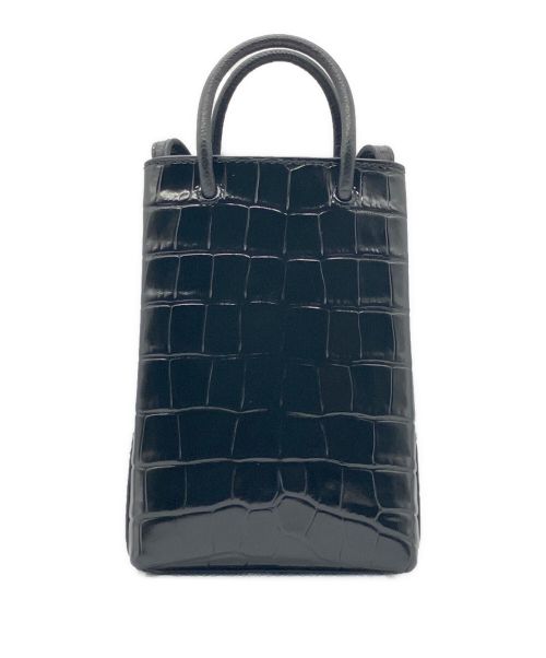 BALENCIAGA（バレンシアガ）BALENCIAGA (バレンシアガ) クロコ型押しショルダーポーチ ブラックの古着・服飾アイテム