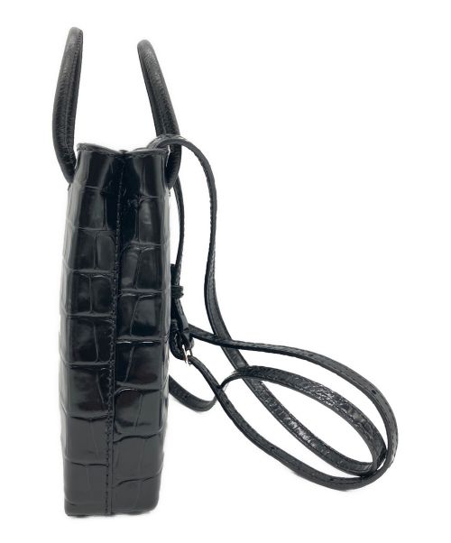 BALENCIAGA（バレンシアガ）BALENCIAGA (バレンシアガ) クロコ型押しショルダーポーチ ブラックの古着・服飾アイテム