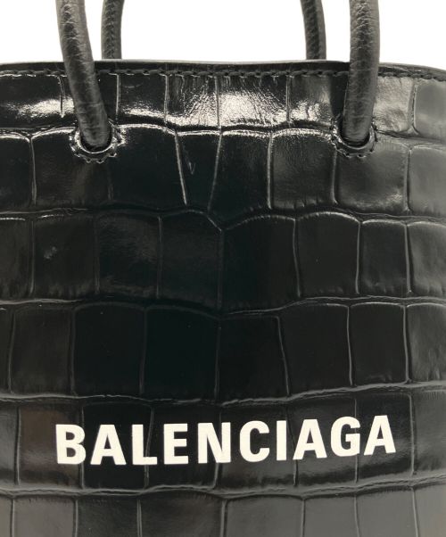 BALENCIAGA（バレンシアガ）BALENCIAGA (バレンシアガ) クロコ型押しショルダーポーチ ブラックの古着・服飾アイテム