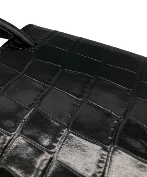 BALENCIAGA（バレンシアガ）BALENCIAGA (バレンシアガ) クロコ型押しショルダーポーチ ブラックの古着・服飾アイテム
