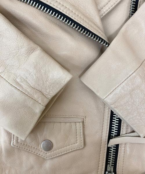 ALL SAINTS（オールセインツ）ALL SAINTS (オールセインツ) ラムレザーライダースジャケット WL190U ベージュ サイズ:160/74Aの古着・服飾アイテム