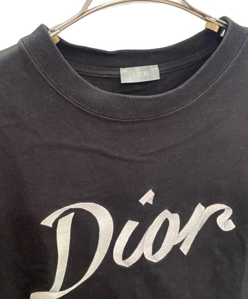 Christian Dior（クリスチャン ディオール）Christian Dior (クリスチャン ディオール) コットン コンパクト ジャージー ロゴデザイン 半袖Tシャツ ブラック サイズ:Lの古着・服飾アイテム