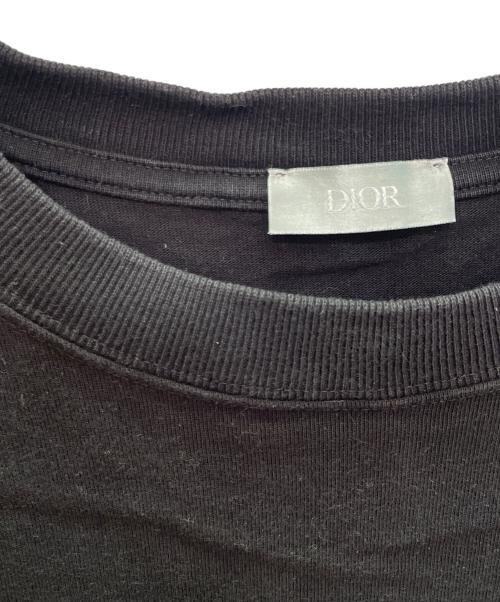 Christian Dior（クリスチャン ディオール）Christian Dior (クリスチャン ディオール) コットン コンパクト ジャージー ロゴデザイン 半袖Tシャツ ブラック サイズ:Lの古着・服飾アイテム