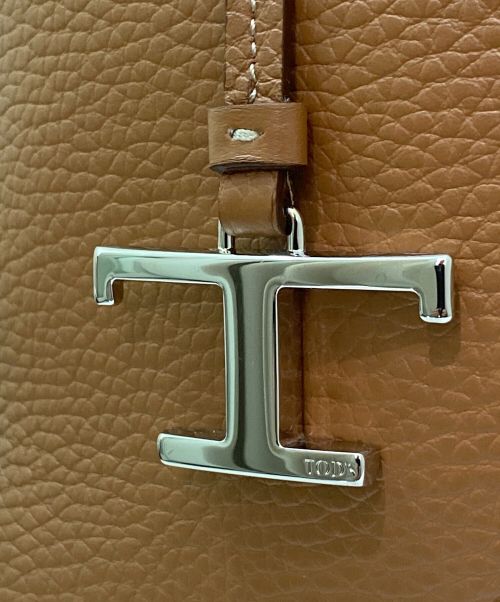 TOD'S（トッズ）TOD'S (トッズ) Tタイムレスミニレザーバッグ キャメルブラウンの古着・服飾アイテム