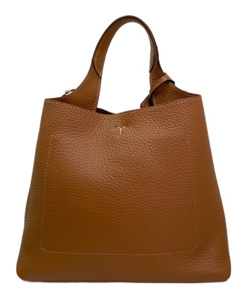 TOD'S（トッズ）TOD'S (トッズ) Tタイムレスミニレザーバッグ キャメルブラウンの古着・服飾アイテム