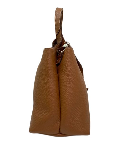 TOD'S（トッズ）TOD'S (トッズ) Tタイムレスミニレザーバッグ キャメルブラウンの古着・服飾アイテム