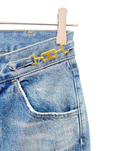CELINE（セリーヌ）CELINE (セリーヌ) トリンオフ グルメット DYLAN FLARED JEANS インディゴ サイズ:27の古着・服飾アイテム
