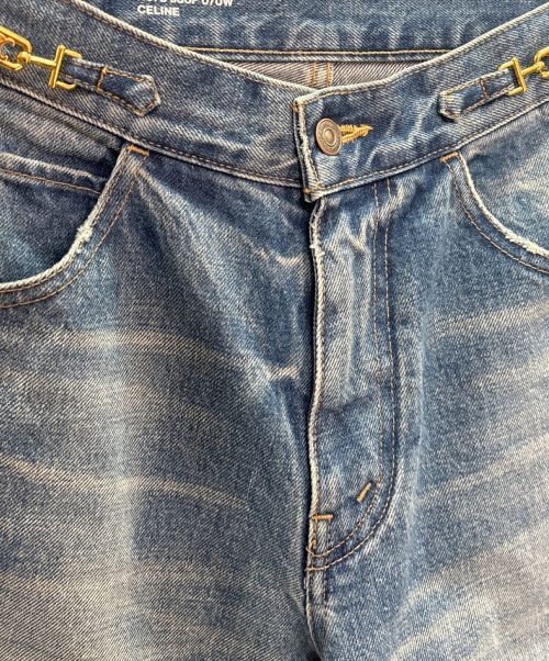CELINE（セリーヌ）CELINE (セリーヌ) トリンオフ グルメット DYLAN FLARED JEANS インディゴ サイズ:27の古着・服飾アイテム