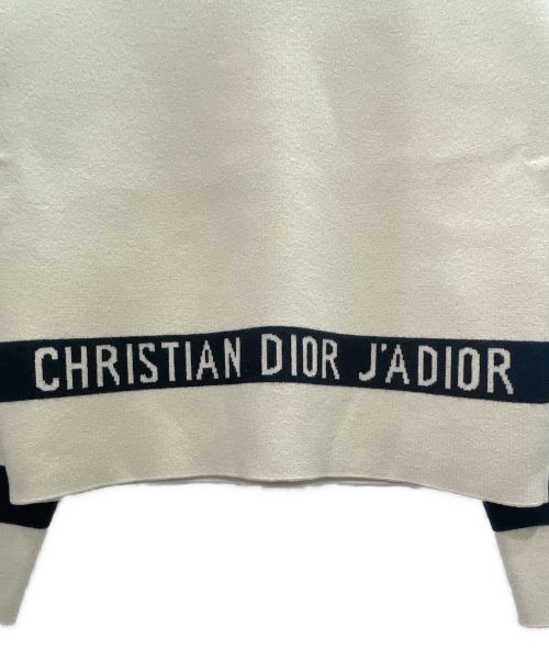 Christian Dior（クリスチャン ディオール）Christian Dior (クリスチャン ディオール) カシミヤ ロゴニット アイボリー サイズ:36の古着・服飾アイテム
