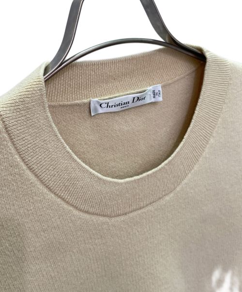 Christian Dior（クリスチャン ディオール）Christian Dior (クリスチャン ディオール) カシミヤ ロゴニット アイボリー サイズ:36の古着・服飾アイテム