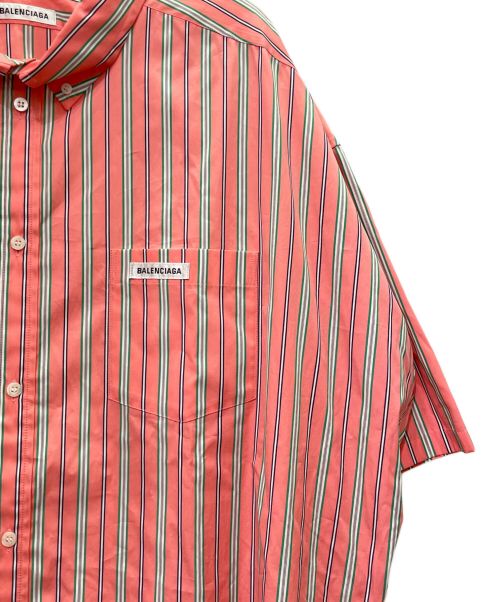 BALENCIAGA（バレンシアガ）BALENCIAGA (バレンシアガ) Striped Oversized Cotton Shirt ピンク×ホワイト サイズ:34の古着・服飾アイテム