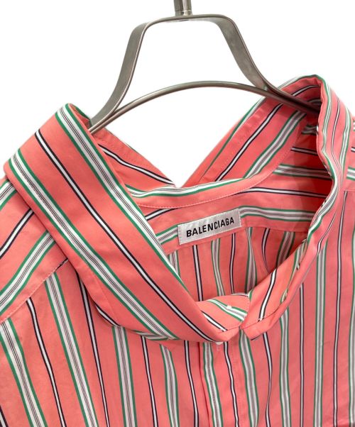 BALENCIAGA（バレンシアガ）BALENCIAGA (バレンシアガ) Striped Oversized Cotton Shirt ピンク×ホワイト サイズ:34の古着・服飾アイテム