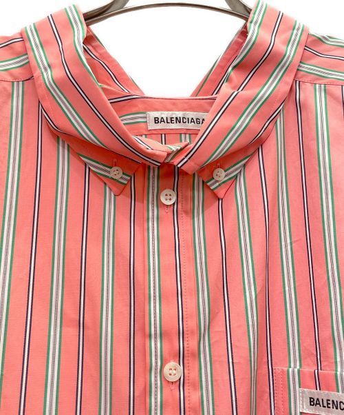 BALENCIAGA（バレンシアガ）BALENCIAGA (バレンシアガ) Striped Oversized Cotton Shirt ピンク×ホワイト サイズ:34の古着・服飾アイテム