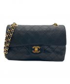 CHANELシャネル）の古着「マトラッセ23 Wフラップチェーンショルダーバッグ」｜ブラック