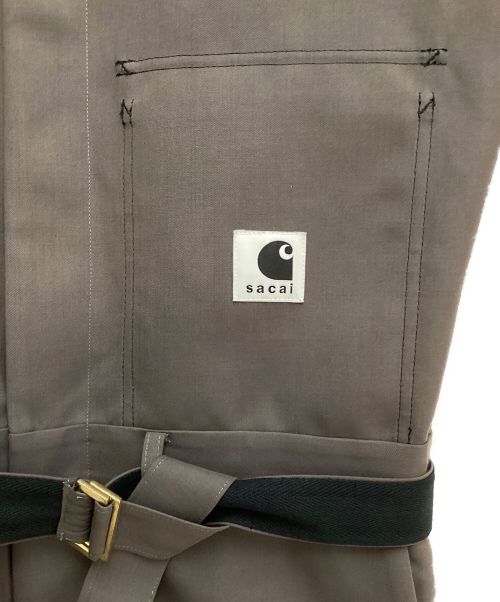sacai（サカイ）sacai (サカイ) CarHartt (カーハート) WIP Suiting Bonding Jumpsuit (WIP スーツ ボンディング ジャンプスーツ) ブラウン サイズ:34の古着・服飾アイテム