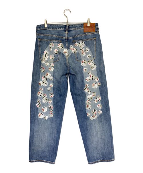 PALACE（パレス）PALACE (パレス) EVISU (エビス) ダイスプリントジーンズ インディゴ サイズ:34の古着・服飾アイテム