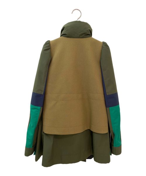 sacai（サカイ）sacai (サカイ) Wool Melton×Grosgrain Blouson カーキ サイズ:１の古着・服飾アイテム
