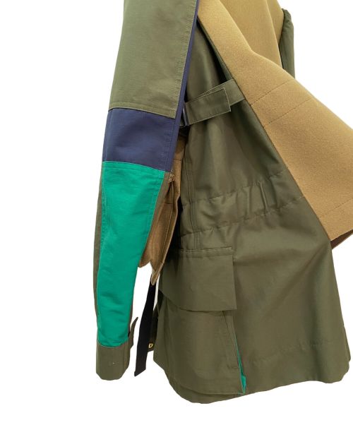 sacai（サカイ）sacai (サカイ) Wool Melton×Grosgrain Blouson カーキ サイズ:１の古着・服飾アイテム