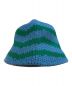 Supervsn (スーパーヴィジョン) STRIPED KNIT BUCKET HAT ブルー×グリーン：7000円
