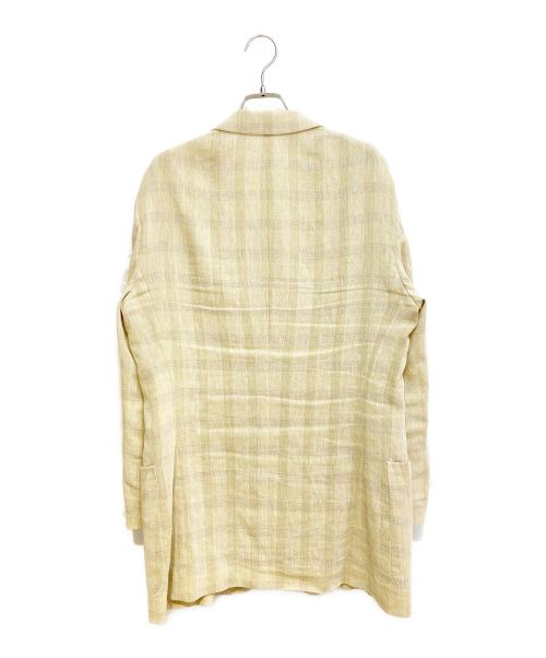 HERMES（エルメス）HERMES (エルメス) リネンチェックジャケット ベージュ サイズ:48の古着・服飾アイテム