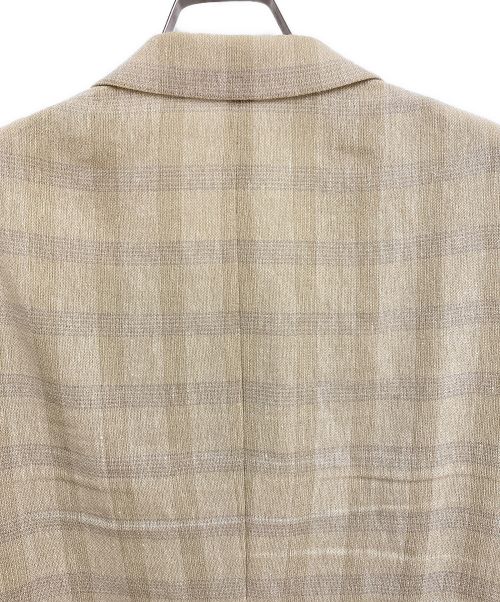HERMES（エルメス）HERMES (エルメス) リネンチェックジャケット ベージュ サイズ:48の古着・服飾アイテム