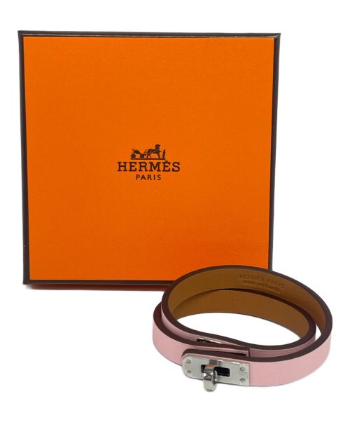 HERMES（エルメス）HERMES (エルメス) ミニケリードゥブルトゥール/シルバー金具/ヴォースイフト/ローズ･サクラ/B刻印 ピンク サイズ:T2 未使用品の古着・服飾アイテム