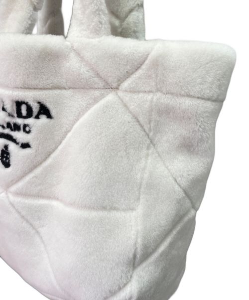 PRADA（プラダ）PRADA (プラダ) キルト シアリング トートバッグ ホワイトの古着・服飾アイテム