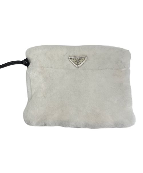 PRADA（プラダ）PRADA (プラダ) キルト シアリング トートバッグ ホワイトの古着・服飾アイテム