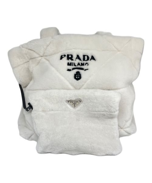 PRADA（プラダ）PRADA (プラダ) キルト シアリング トートバッグ ホワイトの古着・服飾アイテム