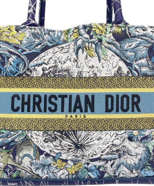 Christian Dior（クリスチャン ディオール）Christian Dior (クリスチャン ディオール) ブックトートミディアム ネイビー サイズ:M（ミディアム）の古着・服飾アイテム