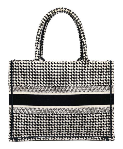 Christian Dior（クリスチャン ディオール）Christian Dior (クリスチャン ディオール) ブックトートミディアム ブラック×ホワイト サイズ:M（ミディアム）の古着・服飾アイテム