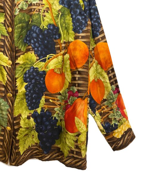GUCCI（グッチ）GUCCI (グッチ) Allover silk shirt(総柄シルクシャツ) オレンジ サイズ:38の古着・服飾アイテム