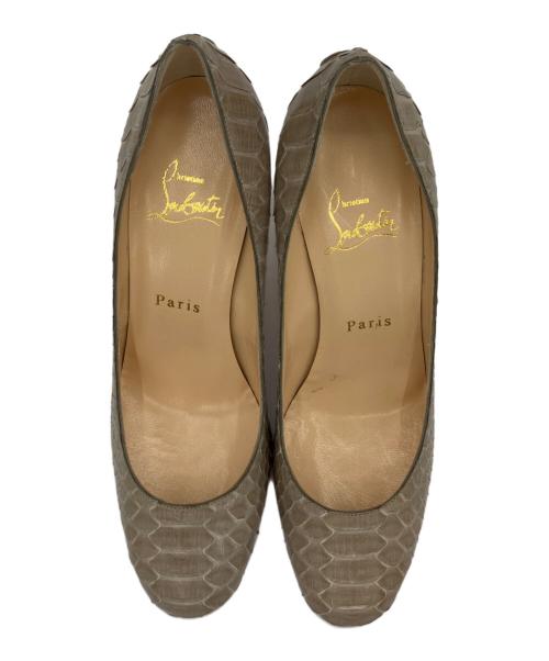 Christian Louboutin（クリスチャン・ルブタン）Christian Louboutin (クリスチャン・ルブタン) パイソンヒールパンプス ベージュ サイズ:36　1/2の古着・服飾アイテム