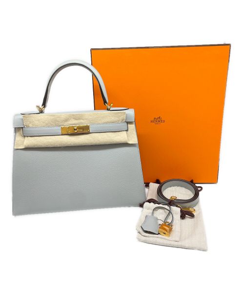 HERMES（エルメス）HERMES (エルメス) ケリー 28 外縫い/ゴールド金具/ヴォースイフト/ブルー系/C刻印 ブルー系 サイズ:28の古着・服飾アイテム