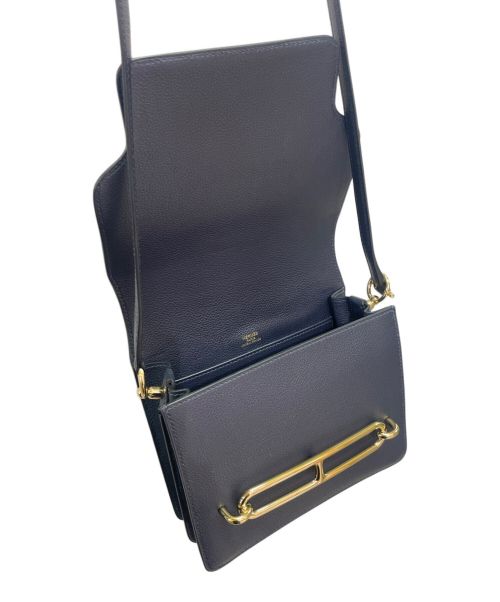 HERMES（エルメス）HERMES (エルメス) サックロウリス ミニ/エバーカラー/ゴールド金具/ネイビー/Y刻印 ネイビー サイズ:mini/ミニの古着・服飾アイテム