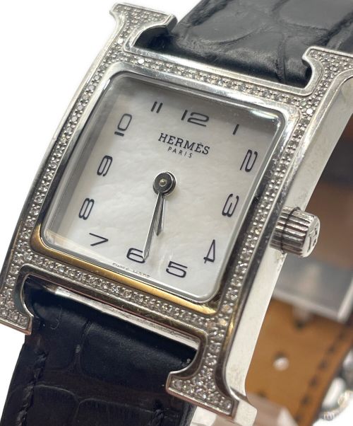 HERMES（エルメス）HERMES (エルメス) Hウォッチ スモール Ref.036735WW00 シェル サイズ:スモール/SMALLの古着・服飾アイテム